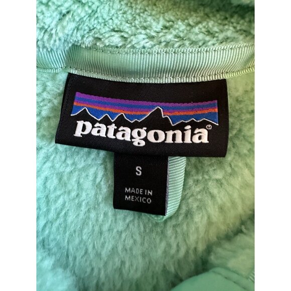 Patagonia Re-Tool Snap-T Pullover Womens Small Green Turquoise Fleece Pockets - Picture 4 of 6